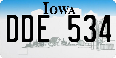 IA license plate DDE534