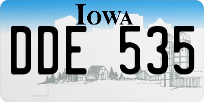 IA license plate DDE535