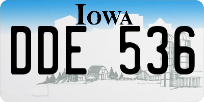 IA license plate DDE536