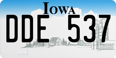 IA license plate DDE537
