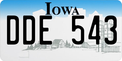 IA license plate DDE543