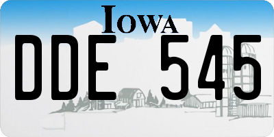 IA license plate DDE545