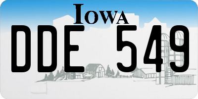 IA license plate DDE549