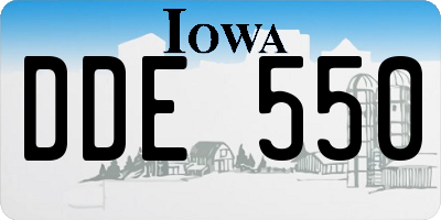 IA license plate DDE550