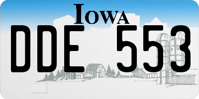 IA license plate DDE553