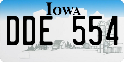 IA license plate DDE554