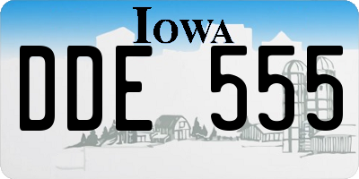 IA license plate DDE555