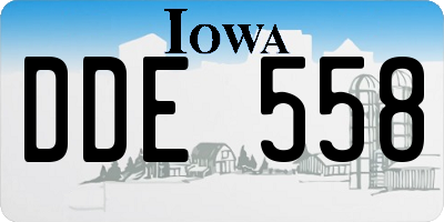 IA license plate DDE558