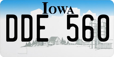 IA license plate DDE560