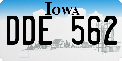 IA license plate DDE562