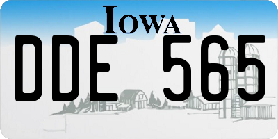 IA license plate DDE565