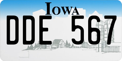 IA license plate DDE567