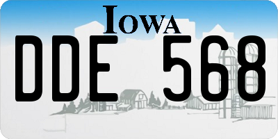 IA license plate DDE568