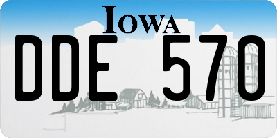 IA license plate DDE570