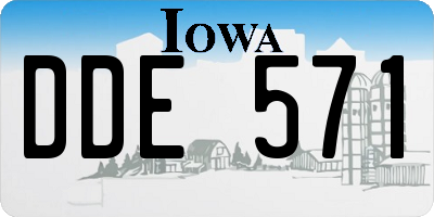 IA license plate DDE571