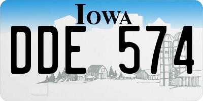 IA license plate DDE574