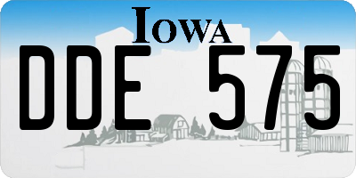 IA license plate DDE575