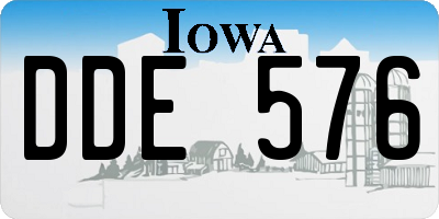 IA license plate DDE576