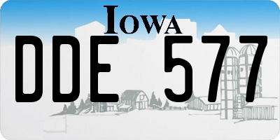 IA license plate DDE577