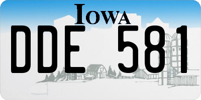 IA license plate DDE581