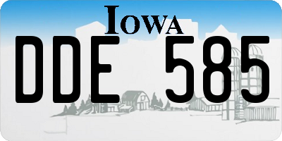 IA license plate DDE585
