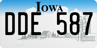 IA license plate DDE587