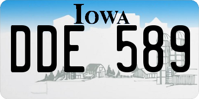 IA license plate DDE589