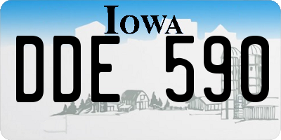 IA license plate DDE590