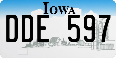 IA license plate DDE597