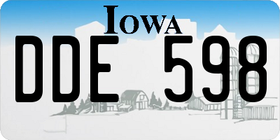 IA license plate DDE598