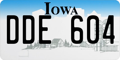 IA license plate DDE604