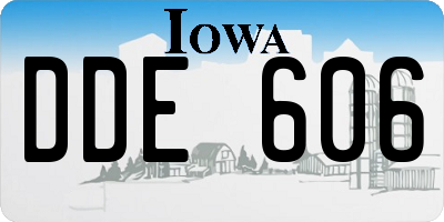 IA license plate DDE606