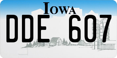 IA license plate DDE607