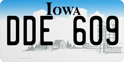IA license plate DDE609
