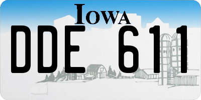 IA license plate DDE611