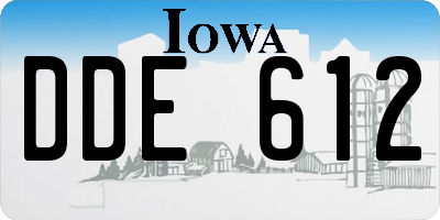 IA license plate DDE612