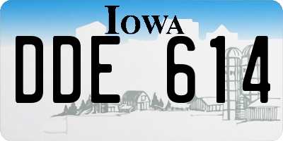 IA license plate DDE614