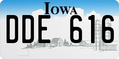 IA license plate DDE616