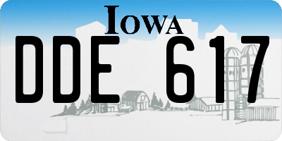 IA license plate DDE617
