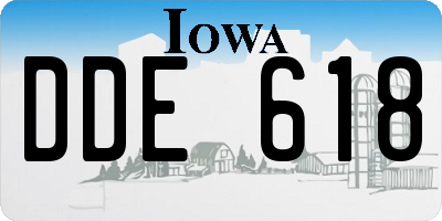 IA license plate DDE618