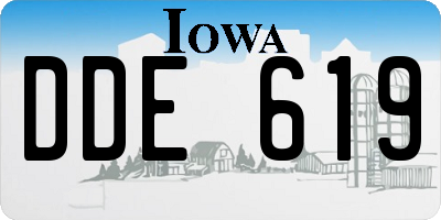 IA license plate DDE619
