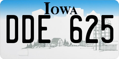 IA license plate DDE625