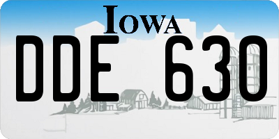 IA license plate DDE630