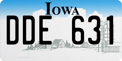 IA license plate DDE631