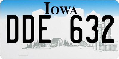IA license plate DDE632