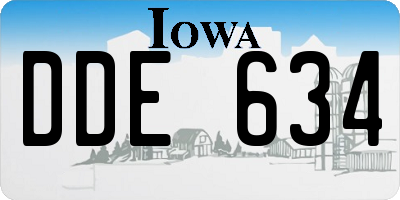 IA license plate DDE634