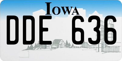 IA license plate DDE636