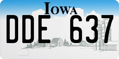 IA license plate DDE637