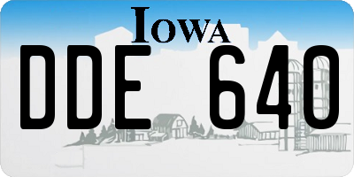 IA license plate DDE640