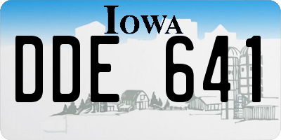 IA license plate DDE641